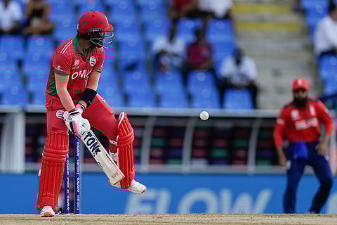 Kashyap Prajapati bats against England
